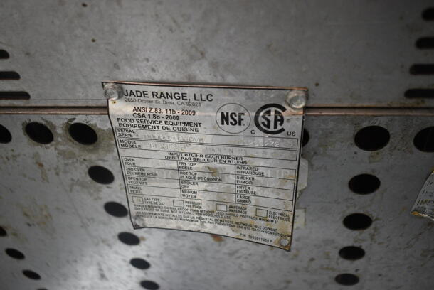 Jade Range JGT-2448-F Stainless Steel Commercial Natural Gas Powered Flat Top Griddle w/ Under Shelf. 24,000 BTU.  - Image 5 of 5