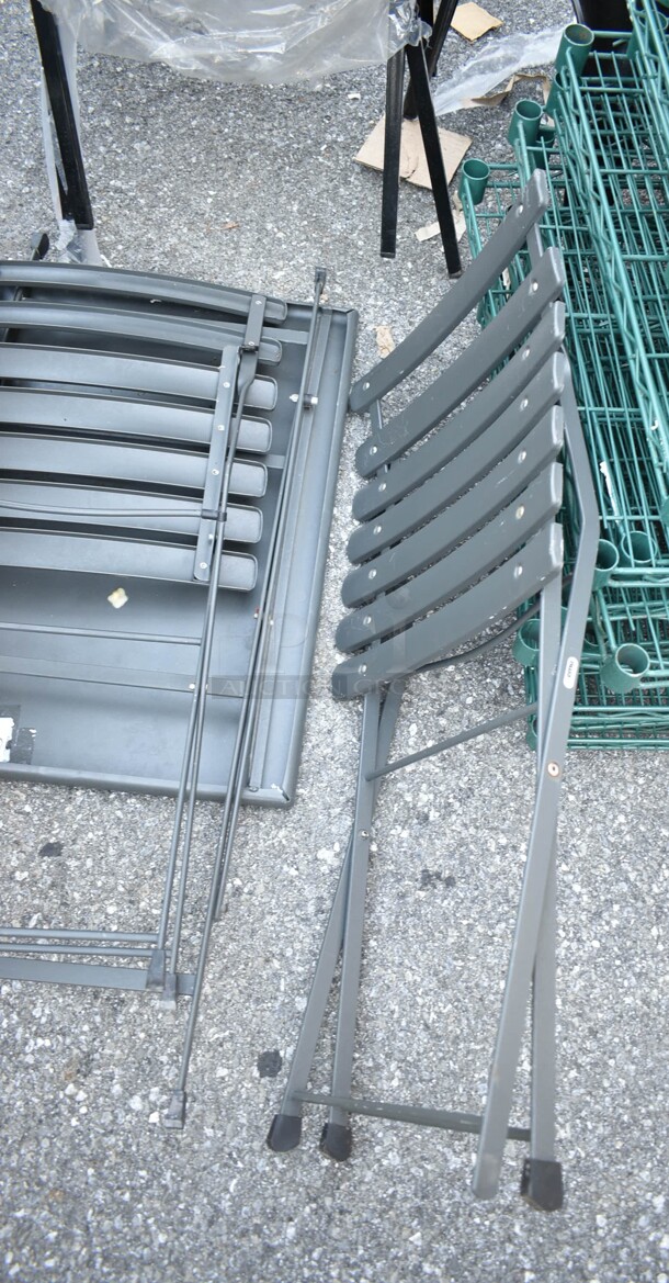 3 Items; 2 Metal Folding Chairs and 1 Metal Folding Table. 3 Times Your Bid!  - Image 1 of 3