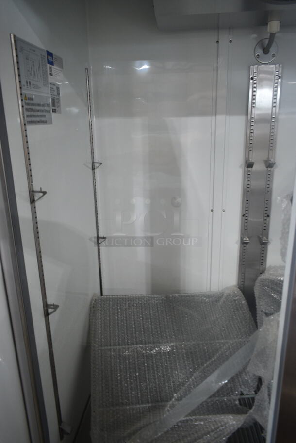 BRAND NEW SCRATCH AND DENT! 2024 Avantco 178A49RHC Stainless Steel Commercial 2 Door Reach In Cooler w/ Poly Coated Racks. 115 Volts, 1 Phase. Tested and Working! - Image 5 of 8