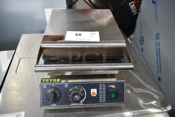 Vevor HT-2206B Stainless Steel Commercial Countertop Mini Waffle Maker. 110-120 Volts, 1 Phase. Tested and Working! - Image 1 of 6