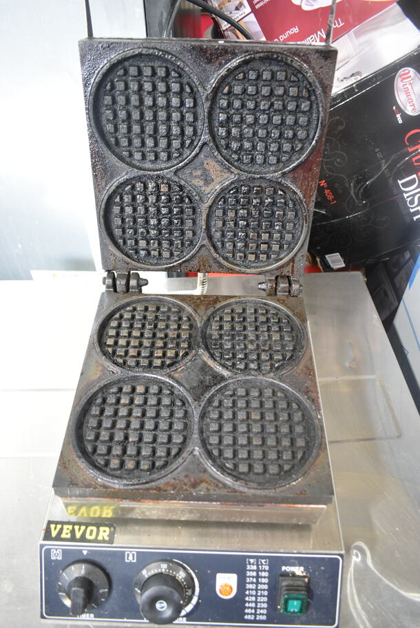 Vevor HT-2206B Stainless Steel Commercial Countertop Mini Waffle Maker. 110-120 Volts, 1 Phase. Tested and Working! - Image 4 of 6