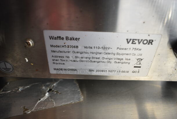 Vevor HT-2206B Stainless Steel Commercial Countertop Mini Waffle Maker. 110-120 Volts, 1 Phase. Tested and Working! - Image 6 of 6