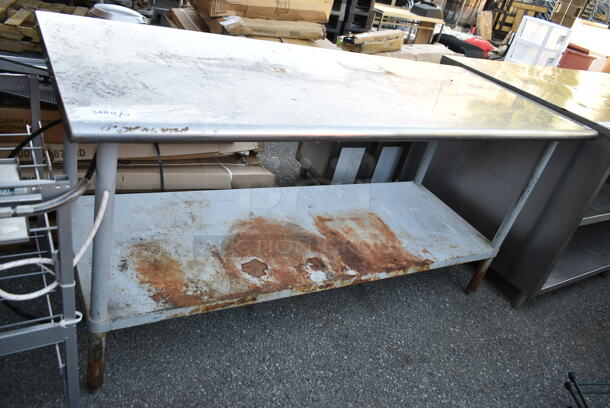 Stainless Steel Table w/ Metal Under Shelf.  - Image 1 of 3