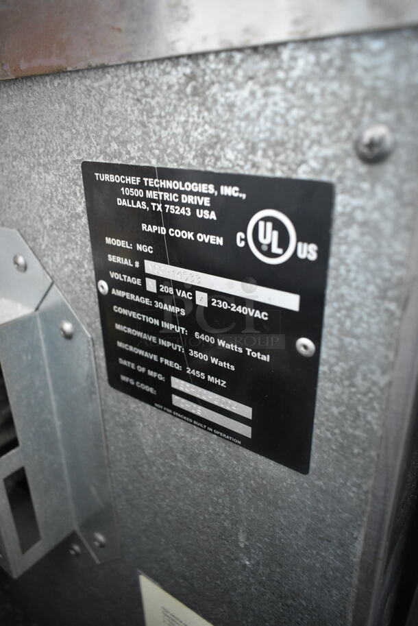 Turbochef NGC Stainless Steel Commercial Countertop Electric Powered Rapid Cook Oven. 208/240 Volts, 1 Phase.  - Image 5 of 5