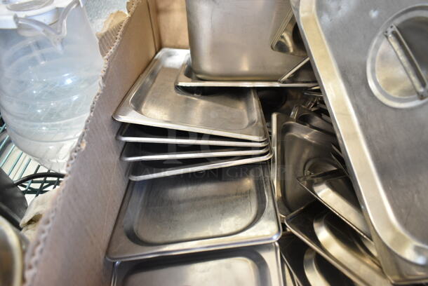 ALL ONE MONEY! Lot of Stainless Steel Drop In Bins and Lids; 25 1/6 Size Lids, 7 1/3 Size Lids, 7 1/6 Size Drop In Bins and 3 1/3 Size Drop In Bins - Image 4 of 12