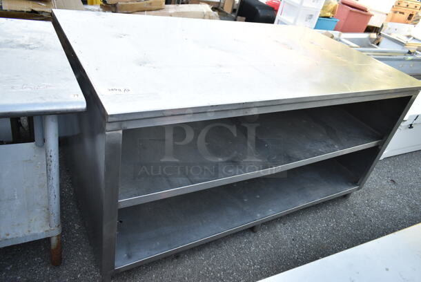 Stainless Steel Table w/ 2 Metal Under Shelf.  - Image 1 of 6
