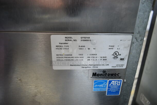 Manitowoc QY0214A ENERGY STAR Stainless Steel Commercial Undercounter Self Contained Ice Machine. 115 Volts, 1 Phase.  - Image 6 of 6