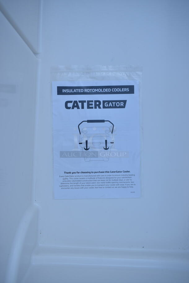 BRAND NEW SCRATCH AND DENT! CaterGator CG170WH White 170 Qt. Rotomolded Extreme Outdoor Cooler / Ice Chest - Image 7 of 8