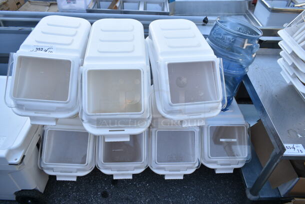 7 White Poly Ingredient Bins. 12x24x17.5, 11.5x10x16. 7 Times Your Bid! - Image 1 of 4
