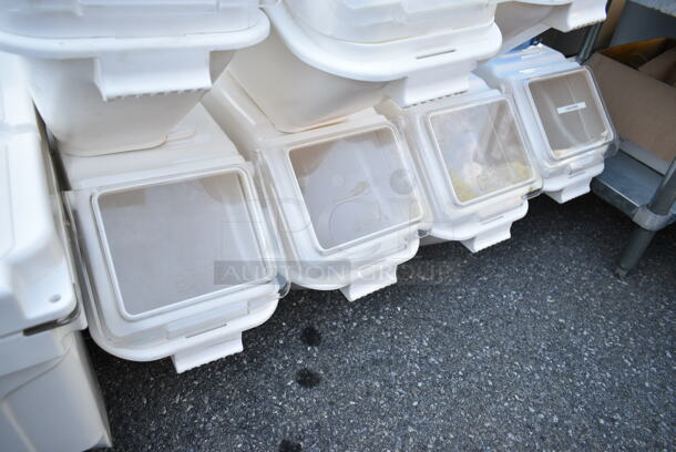 7 White Poly Ingredient Bins. 12x24x17.5, 11.5x10x16. 7 Times Your Bid! - Image 3 of 4