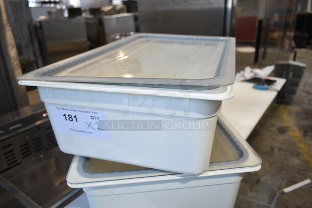 2 Poly Full Size Drop In Bins w/ Lid. 2 Times Your Bid! - Image 2 of 5