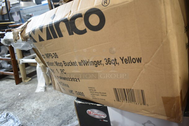 PALLET LOT of 20 BRAND NEW Boxes Including Various Chafing Dishes, Winco MPB-36 36 qt Mop Bucket Combo, Winco TNH-90. High Heat Flexible Turner w/Offset,  Winco HSP-123 Springform Pan. 20 Times Your Bid! - Image 7 of 12