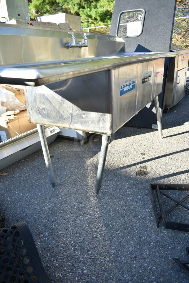 John Boos E31S8-1824-14T24 Stainless Steel 3 Bay Sink w/ Dual Drain Boards and Handles.  - Image 2 of 12