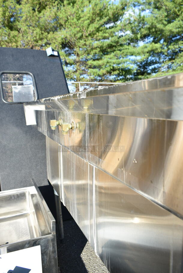 John Boos E31S8-1824-14T24 Stainless Steel 3 Bay Sink w/ Dual Drain Boards and Handles.  - Image 10 of 12