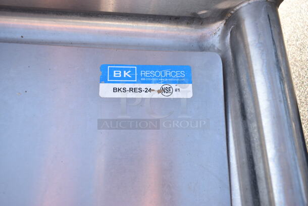 John Boos E31S8-1824-14T24 Stainless Steel 3 Bay Sink w/ Dual Drain Boards and Handles.  - Image 11 of 12