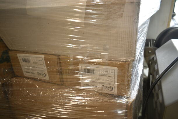 PALLET LOT of 27 BRAND NEW Boxes Including 2 Box Choice 105GC70002 Choice 2 Part Green and White Carbonless Guest Check Book - 50/Case, 130WSPOON Choice Medium Weight White Plastic Teaspoon - 1000/Case, 500CC12 Choice Clear PET Customizable Plastic Cold Cup - 12 oz. - 1000/Case, 500CC16 Choice Clear PET Customizable Plastic Cold Cup - 16 oz. - 1000/Case, Dart 205HT1 White Foam Take Out Container with Perforated Hinged Lid 9" x 6" x 3" - 200/Case, 5014046XXH Lavex Pro 45 Gallon 3 Mil 40" x 46" Low Density Heavy-Duty Industrial Contractor Black Trash Bag / Can Liner - 50/Case, 427BASEFIL66 Lancaster Table & Seating Black Plastic Fillable Umbrella Base, 394365S Noble Products Powder-Free Disposable Clear Vinyl Gloves for Foodservice - Small - 1000/Case, 130BKFKSNX500 Choice Black Extra Heavy Weight Wrapped Plastic Cutlery Pack with Napkin - 500/Case, World Centric 9" Plates, 176STP3123BK Choice 30" x 25" Black Oval Non-Skid Serving Tray, Choice 2 oz Portion Cups, 130HFBK1M Visions Black Heavy Weight Plastic Fork - Case of 1000. 27 Times Your Bid! - Image 2 of 12