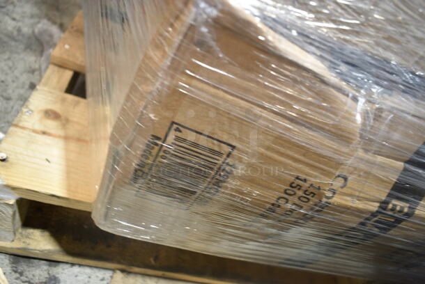PALLET LOT of 27 BRAND NEW Boxes Including 2 Box Choice 105GC70002 Choice 2 Part Green and White Carbonless Guest Check Book - 50/Case, 130WSPOON Choice Medium Weight White Plastic Teaspoon - 1000/Case, 500CC12 Choice Clear PET Customizable Plastic Cold Cup - 12 oz. - 1000/Case, 500CC16 Choice Clear PET Customizable Plastic Cold Cup - 16 oz. - 1000/Case, Dart 205HT1 White Foam Take Out Container with Perforated Hinged Lid 9" x 6" x 3" - 200/Case, 5014046XXH Lavex Pro 45 Gallon 3 Mil 40" x 46" Low Density Heavy-Duty Industrial Contractor Black Trash Bag / Can Liner - 50/Case, 427BASEFIL66 Lancaster Table & Seating Black Plastic Fillable Umbrella Base, 394365S Noble Products Powder-Free Disposable Clear Vinyl Gloves for Foodservice - Small - 1000/Case, 130BKFKSNX500 Choice Black Extra Heavy Weight Wrapped Plastic Cutlery Pack with Napkin - 500/Case, World Centric 9" Plates, 176STP3123BK Choice 30" x 25" Black Oval Non-Skid Serving Tray, Choice 2 oz Portion Cups, 130HFBK1M Visions Black Heavy Weight Plastic Fork - Case of 1000. 27 Times Your Bid! - Image 3 of 12