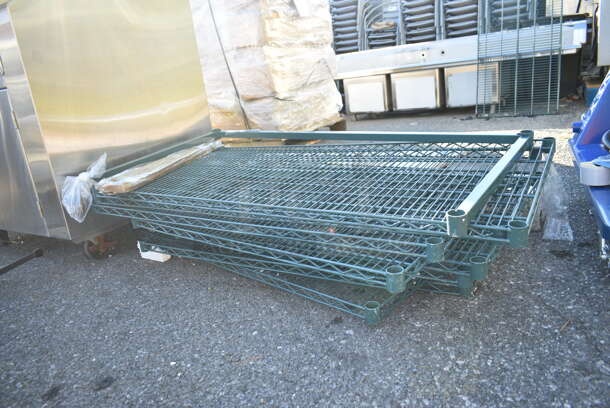ALL ONE MONEY! Lot of 10 Pieces Including Green Finish Wire Shelves and Regency 460EGP27 Poles - Image 3 of 6