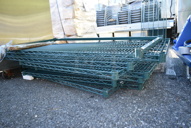 ALL ONE MONEY! Lot of 10 Pieces Including Green Finish Wire Shelves and Regency 460EGP27 Poles - Image 4 of 6