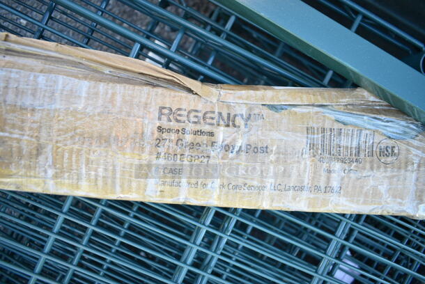 ALL ONE MONEY! Lot of 10 Pieces Including Green Finish Wire Shelves and Regency 460EGP27 Poles - Image 6 of 6
