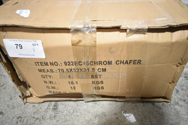 BRAND NEW SCRATCH AND DENT! Acopa 922EC15CHROM Supreme 8 Qt. Full Size Chrome Accent Roll Top Chafer - Image 3 of 3