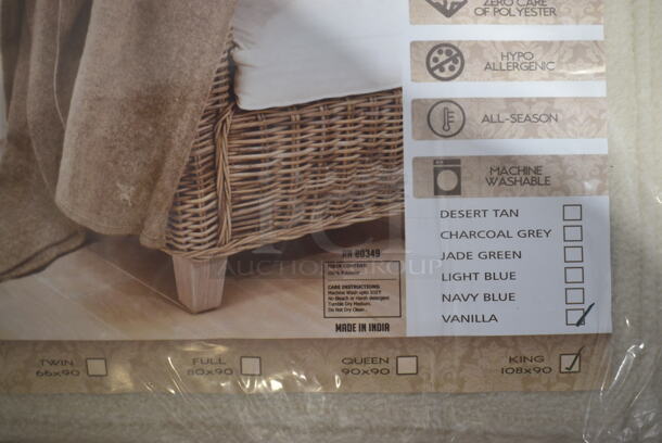 4 BRAND NEW SCRATCH AND DENT! Hotel Quality Luxury Vanilla Fleece Blanket King 108x90. 4 Times Your Bid!  - Image 7 of 7