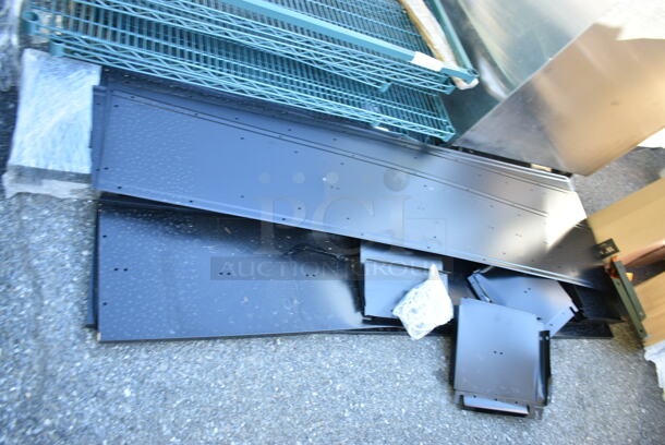 BRAND NEW SCRATCH AND DENT! Lot of Various Items Including Regency Space Solutions Black 36" x 12" x 78" 3 Wide, 2 Tier Locker - Unassembled and Board.  - Image 4 of 5