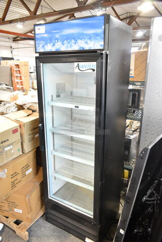Avantco 178GDC15 Metal Commercial Single Door Reach In Cooler Merchandiser w/ Poly Coated Racks. 115 Volts, 1 Phase. Tested and Working!