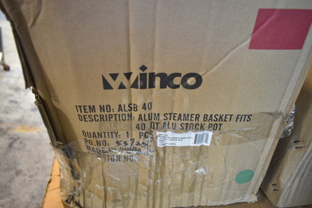 PALLET LOT of 18 BRAND NEW Boxes Including 4 Box Winco ALSB40 40 Qt. Aluminum Stock Pot Steamer Basket, 4 Box F-KS-6016 9 Piece Ss Kitchen Utensils Set, Winco LDI-20SH 2 oz Ladle, 2 Lancaster Table & Seating 3493048TBA 30" x 48" Rectangular Reversible White Birch / Ash Laminated Table Top. 18 Times Your Bid! - Image 2 of 12