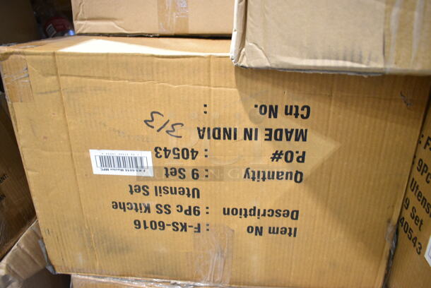 PALLET LOT of 18 BRAND NEW Boxes Including 4 Box Winco ALSB40 40 Qt. Aluminum Stock Pot Steamer Basket, 4 Box F-KS-6016 9 Piece Ss Kitchen Utensils Set, Winco LDI-20SH 2 oz Ladle, 2 Lancaster Table & Seating 3493048TBA 30" x 48" Rectangular Reversible White Birch / Ash Laminated Table Top. 18 Times Your Bid! - Image 7 of 12