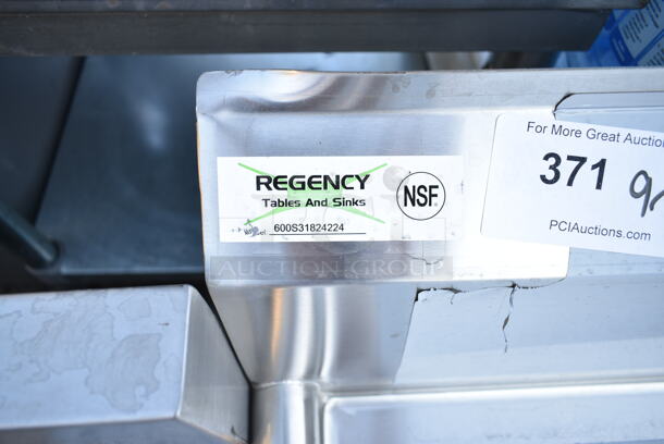 BRAND NEW SCRATCH AND DENT! Regency 600S31824224 Stainless Steel Commercial 3 Bay Sink w/ Dual Drain Boards. No Legs. Bays 18x23x14. Drain Boards 22.5x25.5. - Image 10 of 10