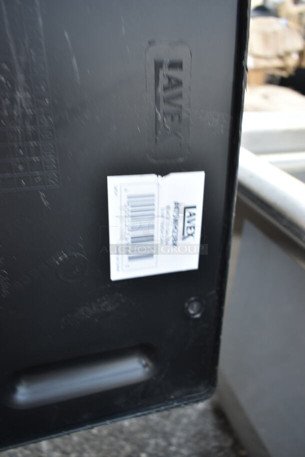 BRAND NEW SCRATCH AND DENT! Lavex Black Poly Slim Jim Trash Can.  - Image 4 of 4