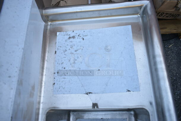 BRAND NEW SCRATCH AND DENT! Regency 600S31014216  66" 16-Gauge Stainless Steel Three Compartment Commercial Sink with Galvanized Steel Legs and 2 Drainboards - 10" x 14" x 12" Bowls. No Legs.  - Image 4 of 9