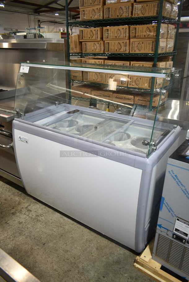 BRAND NEW SCRATCH AND DENT! Avantco 360ADC8HC 49" Customizable Ice Cream Dipping Cabinet w/ Sneeze Guard. 115 Volts, 1 Phase. Tested and Working! - Image 2 of 11