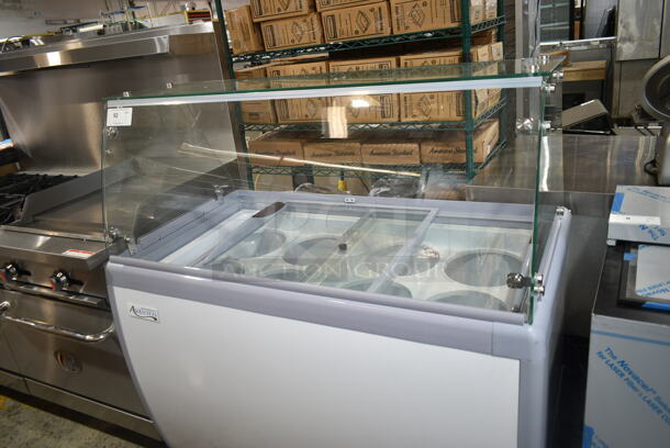 BRAND NEW SCRATCH AND DENT! Avantco 360ADC8HC 49" Customizable Ice Cream Dipping Cabinet w/ Sneeze Guard. 115 Volts, 1 Phase. Tested and Working! - Image 3 of 11