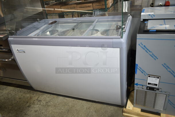BRAND NEW SCRATCH AND DENT! Avantco 360ADC8HC 49" Customizable Ice Cream Dipping Cabinet w/ Sneeze Guard. 115 Volts, 1 Phase. Tested and Working! - Image 4 of 11