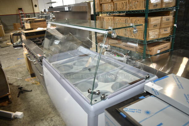 BRAND NEW SCRATCH AND DENT! Avantco 360ADC8HC 49" Customizable Ice Cream Dipping Cabinet w/ Sneeze Guard. 115 Volts, 1 Phase. Tested and Working! - Image 5 of 11