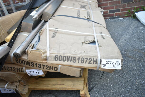 2 BRAND NEW SCRATCH AND DENT! Regency 600WS1872HD 16 Gauge Stainless Steel 18" x 72" Heavy-Duty Wall Shelf. May Be Missing Pieces. 2 Times Your Bid!  - Image 2 of 4