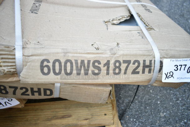 2 BRAND NEW SCRATCH AND DENT! Regency 600WS1872HD 16 Gauge Stainless Steel 18" x 72" Heavy-Duty Wall Shelf. May Be Missing Pieces. 2 Times Your Bid!  - Image 3 of 4