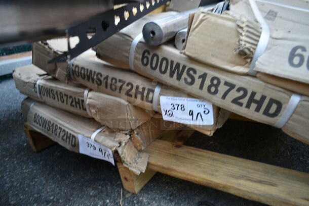 2 BRAND NEW SCRATCH AND DENT! Regency 600WS1872HD 16 Gauge Stainless Steel 18" x 72" Heavy-Duty Wall Shelf. May Be Missing Pieces. 2 Times Your Bid!  - Image 2 of 3