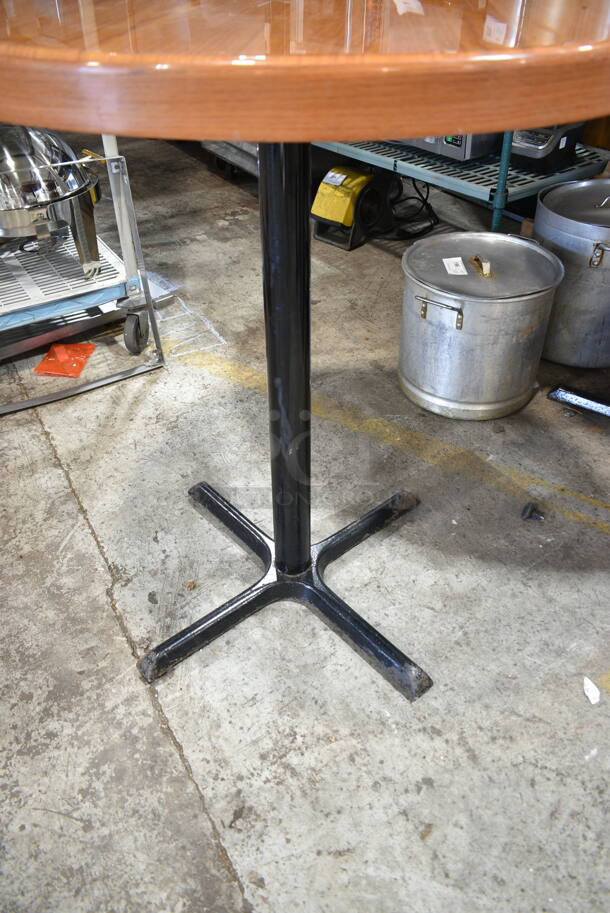 2 Round Bar Height Table on Black Metal Base. 48x48x42, 36x36x42. 2 Times Your Bid! - Image 4 of 8