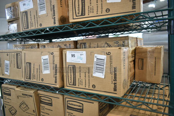 16 Boxes of 6 BRAND NEW! Rubbermaid FG201P00AMBR Amber Poly 1/9 Size Drop In Bins. 1/9x4. 16 Times Your Bid! - Image 2 of 5