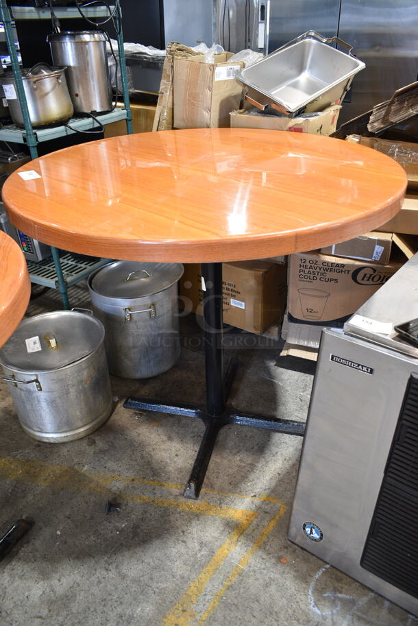 2 Round Bar Height Table on Black Metal Base. 48x48x42, 36x36x42. 2 Times Your Bid! - Image 6 of 8