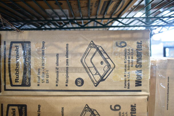 16 Boxes of 6 BRAND NEW! Rubbermaid FG201P00AMBR Amber Poly 1/9 Size Drop In Bins. 1/9x4. 16 Times Your Bid! - Image 4 of 5