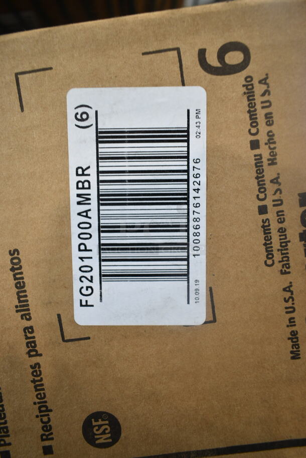 16 Boxes of 6 BRAND NEW! Rubbermaid FG201P00AMBR Amber Poly 1/9 Size Drop In Bins. 1/9x4. 16 Times Your Bid! - Image 5 of 5