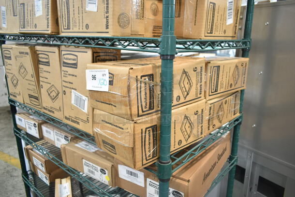20 Boxes of 6 BRAND NEW! Rubbermaid FG201P00AMBR Amber Poly 1/9 Size Drop In Bins. 1/9x4. 20 Times Your Bid! - Image 2 of 5
