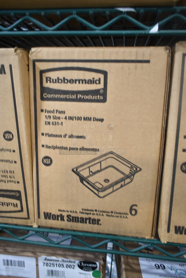 20 Boxes of 6 BRAND NEW! Rubbermaid FG201P00AMBR Amber Poly 1/9 Size Drop In Bins. 1/9x4. 20 Times Your Bid! - Image 3 of 5