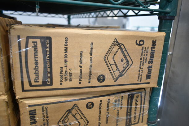 20 Boxes of 6 BRAND NEW! Rubbermaid FG201P00AMBR Amber Poly 1/9 Size Drop In Bins. 1/9x4. 20 Times Your Bid! - Image 4 of 5