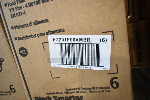 20 Boxes of 6 BRAND NEW! Rubbermaid FG201P00AMBR Amber Poly 1/9 Size Drop In Bins. 1/9x4. 20 Times Your Bid! - Image 5 of 5