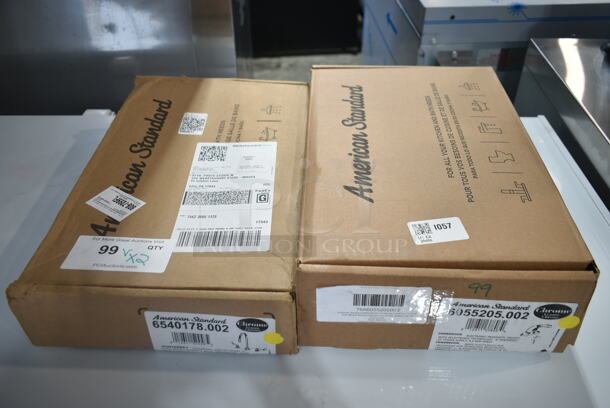 2 BRAND NEW SCRATCH AND DENT! Items Including American Standard 6540178.002 Monterrey 1.5 GPM Deck-Mount Widespread Lavatory Faucet with 8" Centers, Rigid / Swivel Gooseneck Spout, and Wrist Blade Handles and American Standard 6055205.002 Innsbrook Selectronic 0.5 GPM Deck-Mount Battery-Operated Touchless Lavatory Faucet. 2 Times Your Bid!  - Image 2 of 8